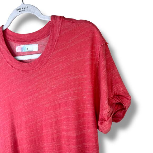 Free People FP Beach Havana Tee Coral Pink Knit High Slit Waterfall Maxi Dress - Picture 4 of 9